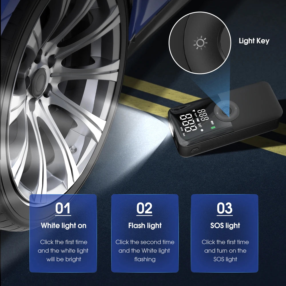 PORTABLE TYRE PUMP and POWER BANK (UNIVERSAL)