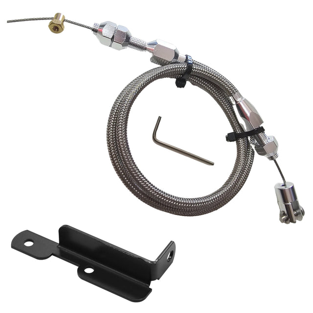 BRAIDED ACCELERATOR CABLE with BRACKET for LS1 - HOLDCOM AUTO PARTS